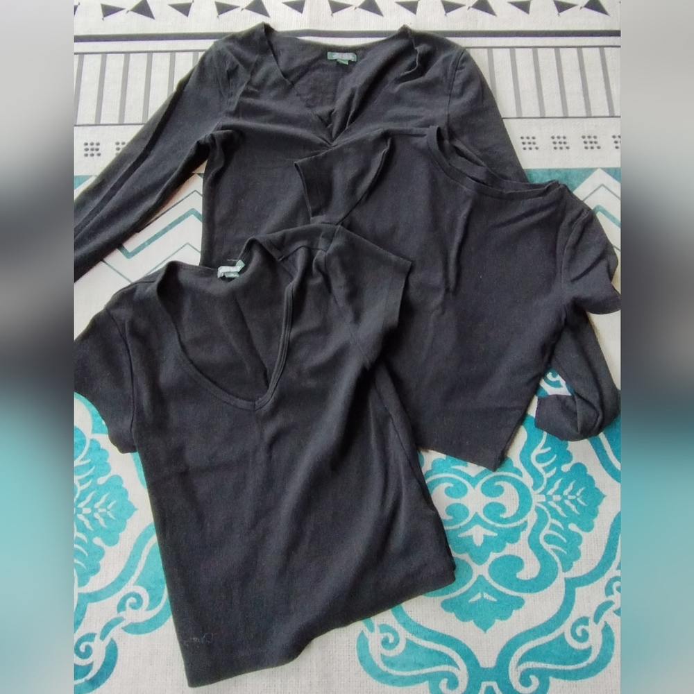 Wild Fable Bundle (3) Black Xs Cropped Shirts